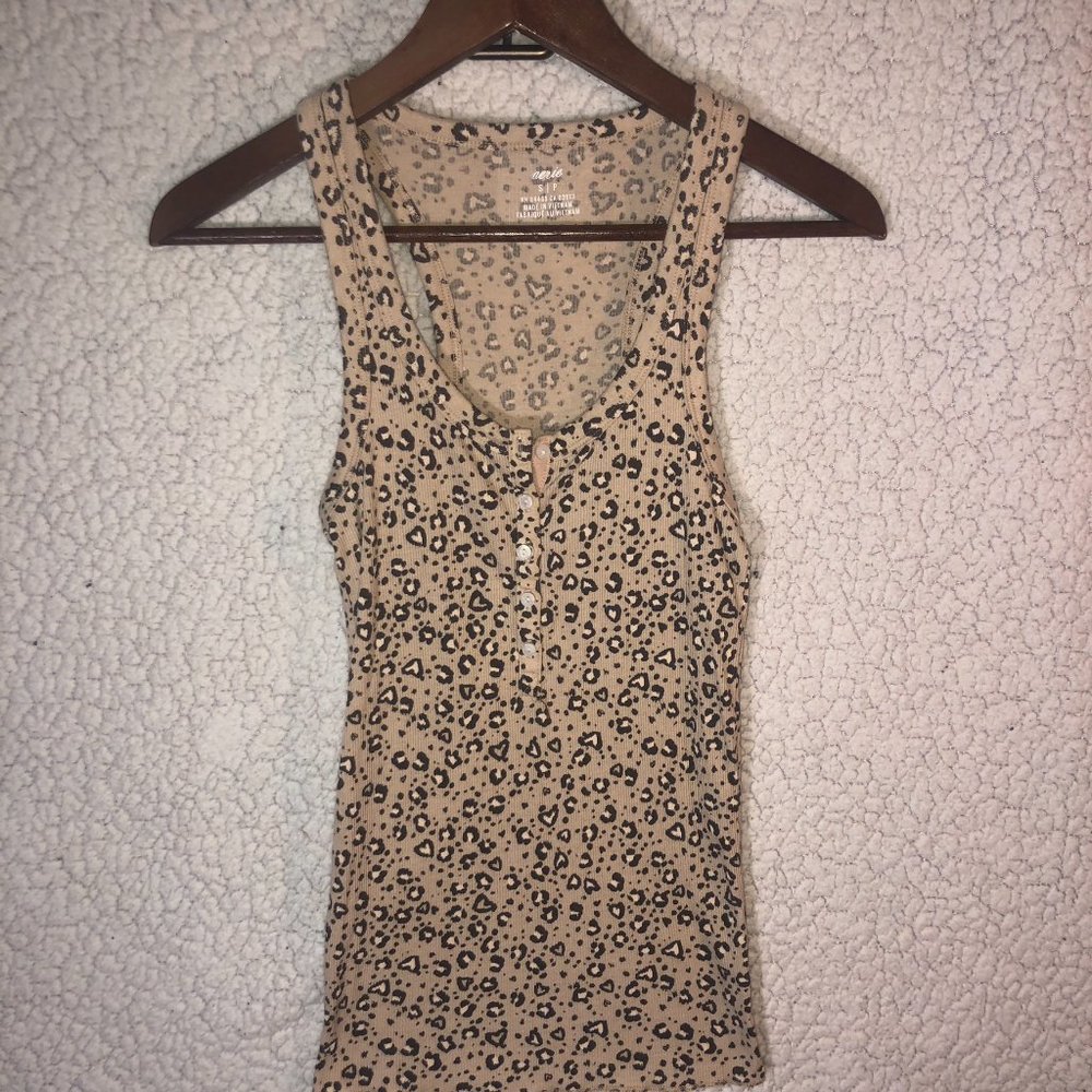 Aerie Cheetah Tan Tank Top Size Small - Picture 3 of 3